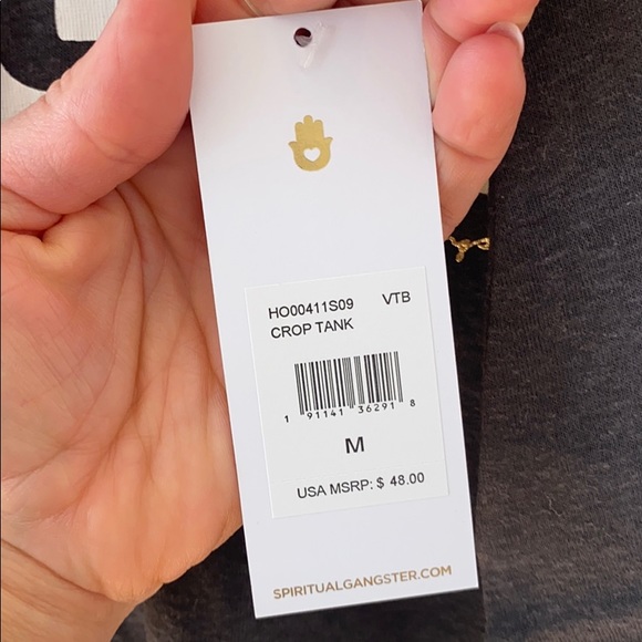 NWT! 💗 SPIRITUAL GANGSTER Peace Crop Tank (SzM&L) - Picture 3 of 7